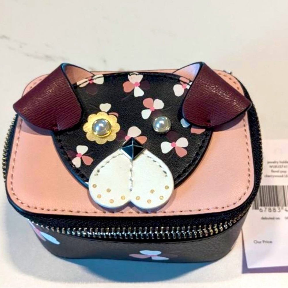 Kate Spade Travel Floral Pup Leather Jewelry Holder
